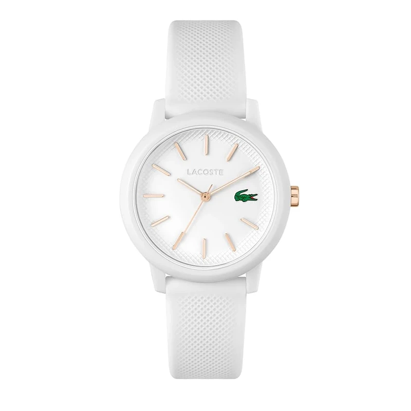 Lacoste Analogue Quartz Watch for Women LACOSTE.12.12 Collection with White Silicone Bracelet - 2001211