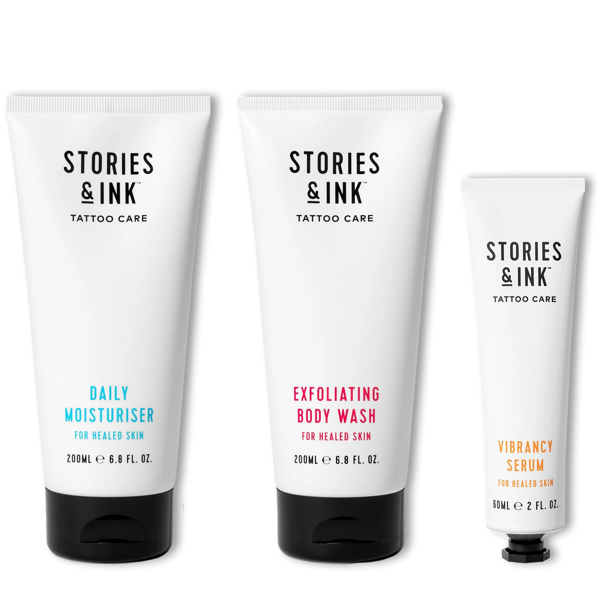 Stories & Ink Tattoo Care, The AM & PM Set for All Skin Types, Completely Hydrates, Protects and Enhances your Ink, Free from Parabens and Vegan Friendly