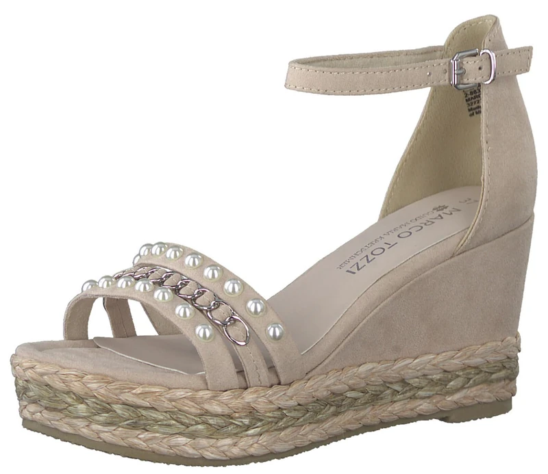 MARCO TOZZI Women's 2-2-88303-20 Wedge Sandals, Powder Pink, 8.5 UK