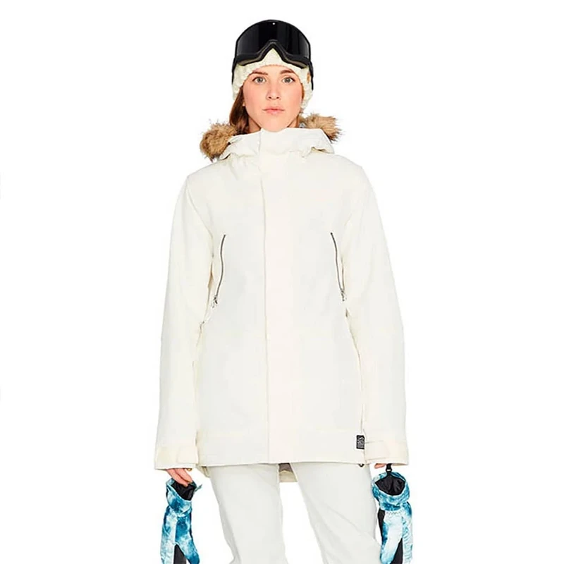 Volcom Women's Shadow Ins Jacket, Off-white, XS UK