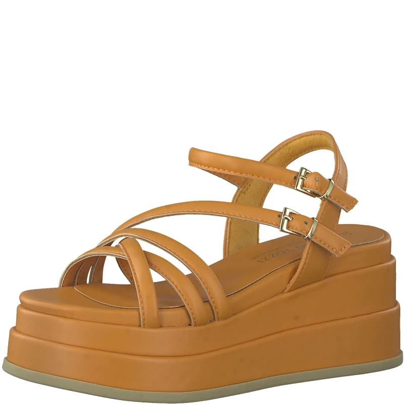 MARCO TOZZI Women's 2-2-88306-20 Wedge Sandals, mango, 6 UK - Image 1