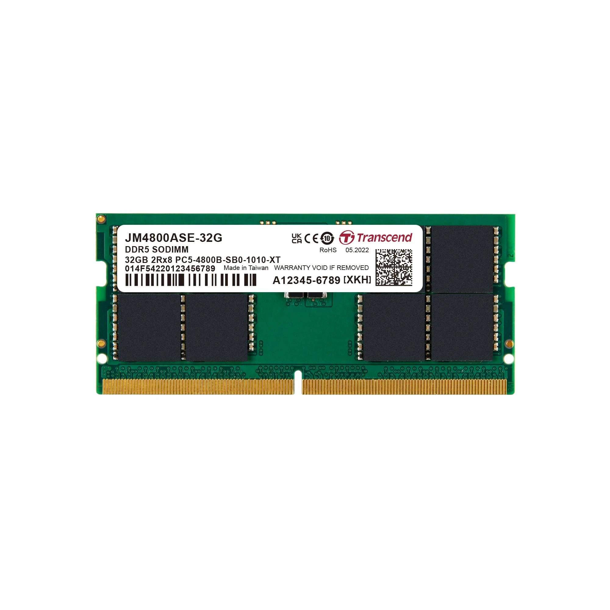 Transcend SO-DIMM Memory Module 32GB DDR5 4800MHz - JM4800ASE-32G
