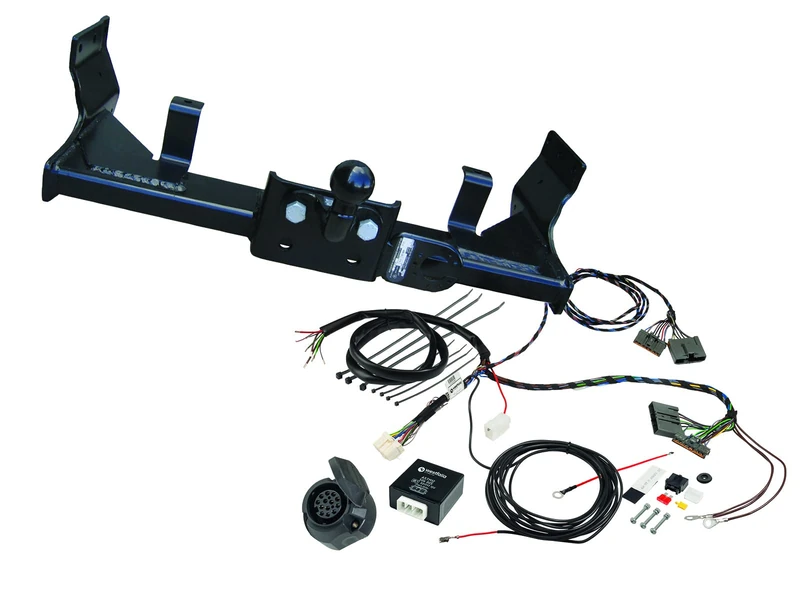 Rigid Towing Hitch (2-Hole Trailer Hitch) for Toyota Hilux 4x4 (Single/Double/Extra Cab) (from 09/2016) - in Set with 13-Pin Vehicle-Specific Wiring Kit