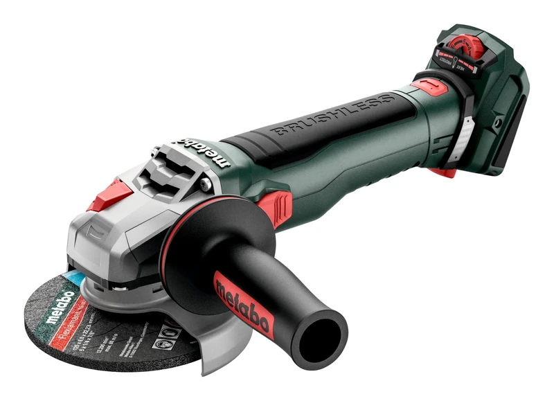 metabo Cordless Angle Grinder WVB 18 LT BL 11-125 Quick - 18 V, 125 mm Disc Diameter - Brushless Motor, Speed Control, Quick Release Nut, Brake System, Tool-Free Adjustable Protective Cover