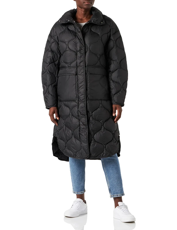 JJXX Women's Jxlenora Shiny Quilted Coat Sn, Black, M