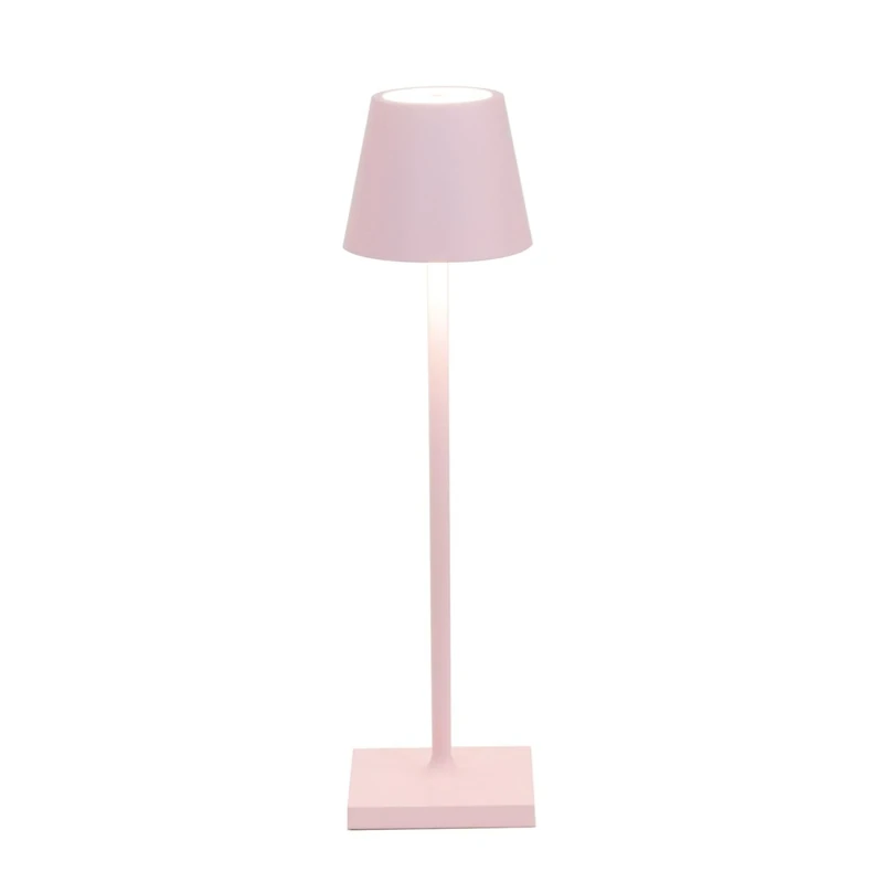 Zafferano, Poldina Micro Lamp, Rechargeable Cordless Table Lamp with Touch Controls, Suitable for Interior and Outdoor, Dimmer, 2200-3000 K, Height 27.5 cm, Pink Colour