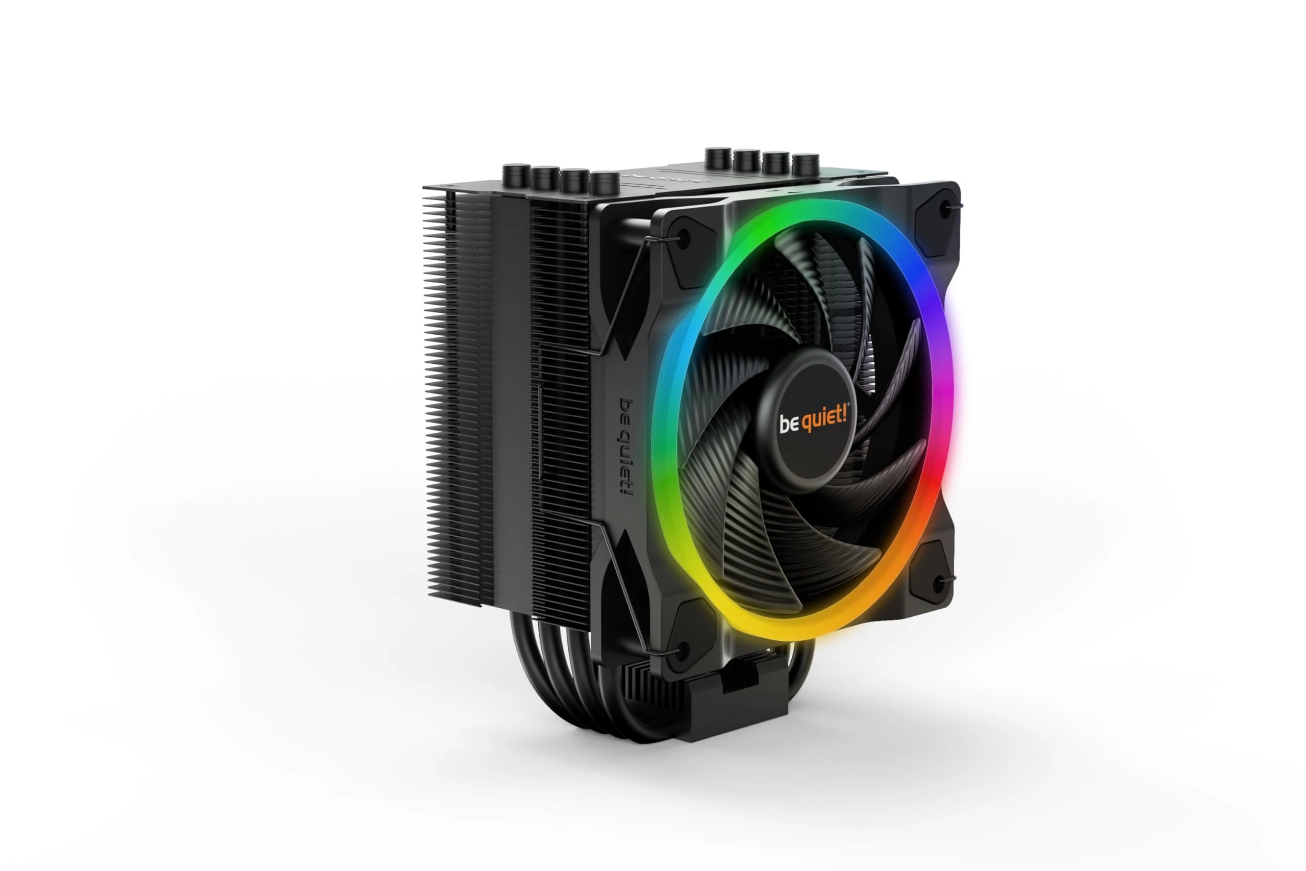 be quiet! Pure Rock 2 FX Black air cooler, 150W TDP cooling power, Light Wings 120mm PWM high-speed fan, unique ARGB look, 4 high-performance 6mm heat pipes, HDT technology, elegant black surface