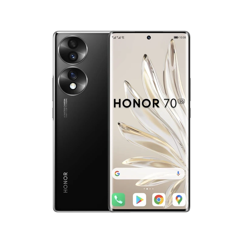 HONOR 70 Mobile Phone 5G SIM Free Unlocked 8+128GB Smartphone with 54 MP Triple Rear Camera, 120Hz 6.67 Inch OLED Curved Screen, Android 12, 4800mAh (2 Year Warranty)