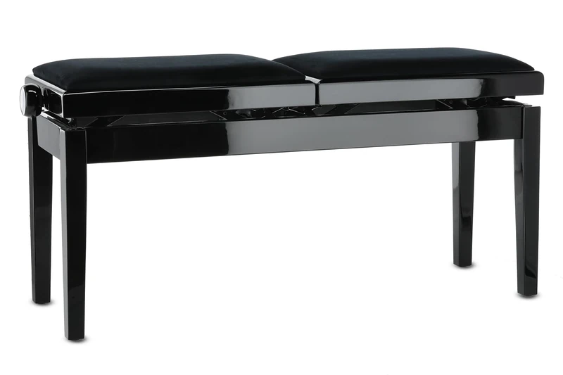 GEWA Piano Bench Deluxe Double, black high gloss