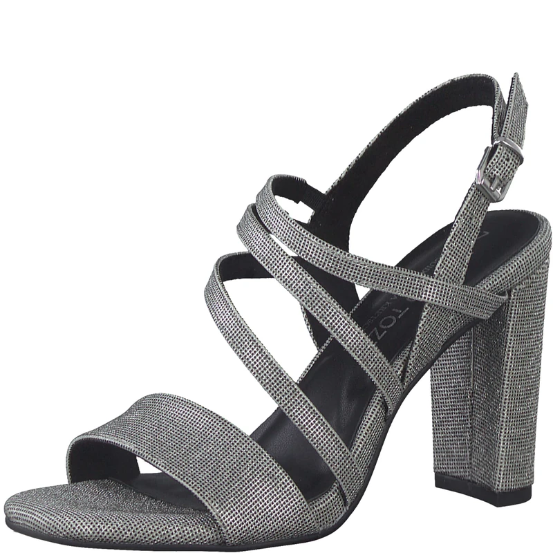 MARCO TOZZI Women's 2-2-88304-20 Heeled Sandals, Black Metallic, 6 UK - Image 1