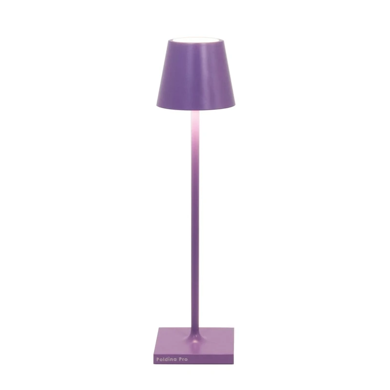 Zafferano, Poldina Micro Lamp, Rechargeable Cordless Table Lamp with Touch Controls, Suitable for Interior and Outdoor, Dimmer, 2200-3000 K, Height 27.5 cm, Lilac Colour