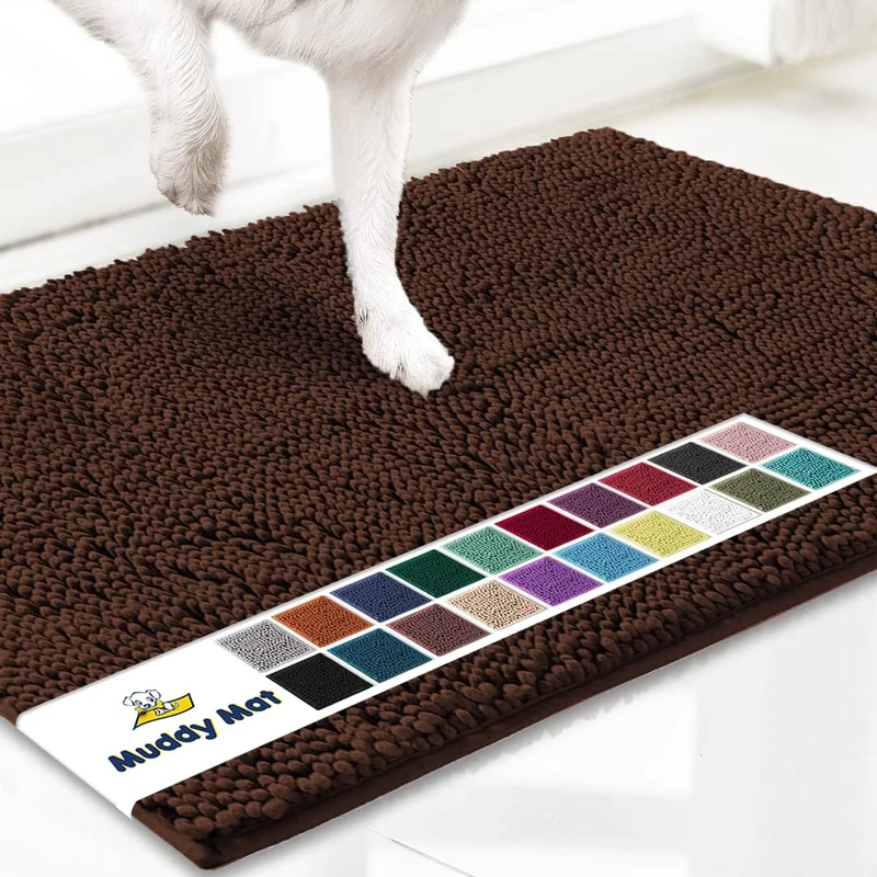Muddy Mat Highly Absorbent Microfiber Door & Pet Rug - Brown 28x18