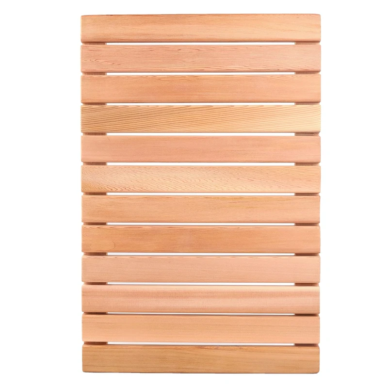 Bingaai Cedar Wood Shower Mat, Cedar Wooden Bath Mat, Wood Bath Mat 23.6 x 15.7 in, Non-Slip for Bathroom Bathtub Spa Sauna Garden Home, Wooden Floor Mat Large for Indoor and Outdoor