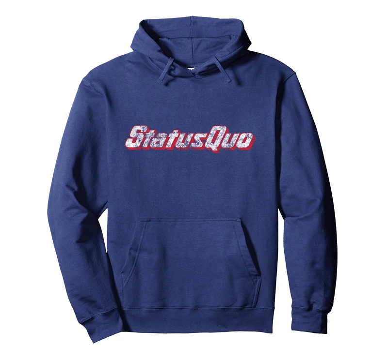 Status Quo Red Logo Distressed Pullover Hoodie - Image 1