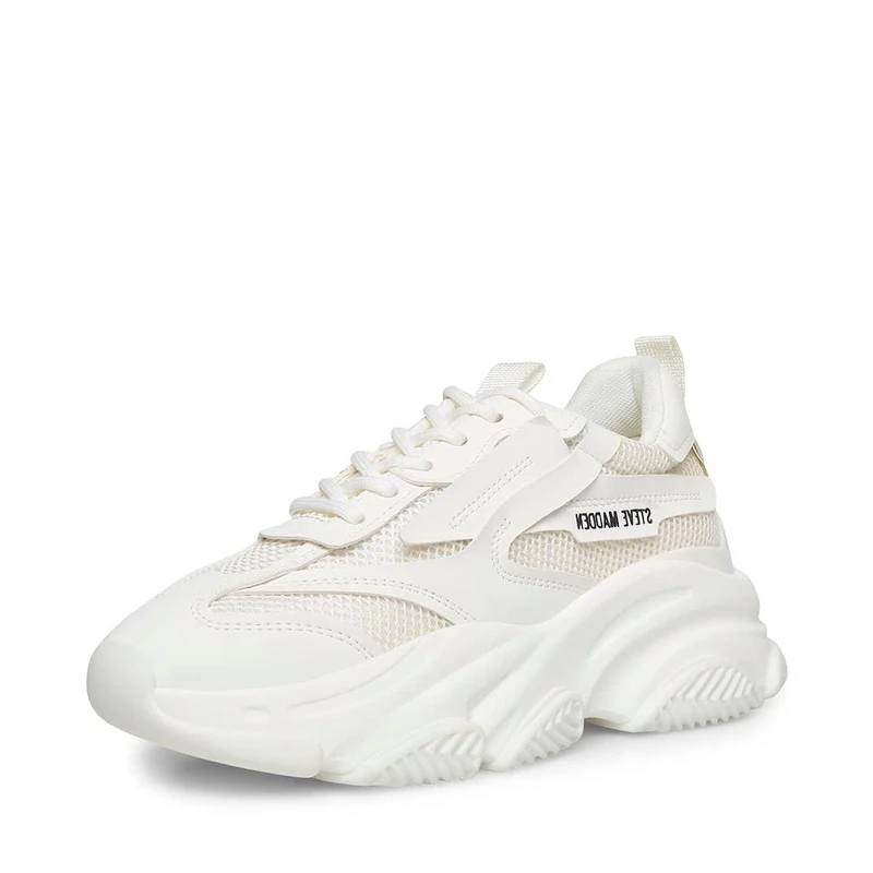 Steve Madden Women's Possession Sneaker, White, 10 UK