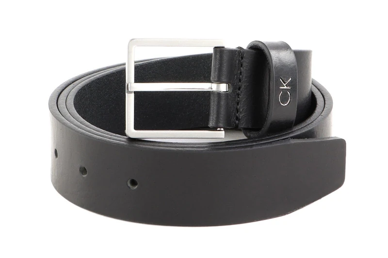 Calvin Klein Men Belt Formal 3.5 cm Leather Black 80 cm, Black (Ck Black), 33.5 inches