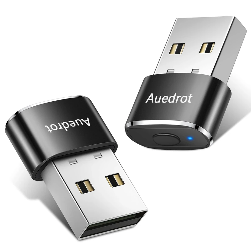 Auedrot Mouse Jiggler Undetectable USB Mover with 2 Jiggle Modes, Driver-Free, Plug & Play, Keep Computer/Laptop Awake, Black, 2 PCS