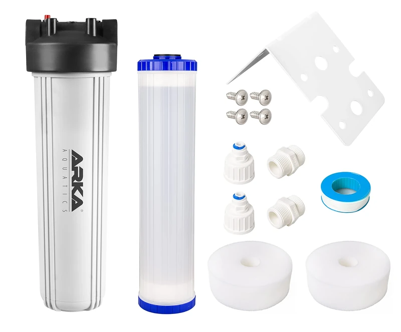 ARKA - myAqua Multifilter/Resin Filter 4000 ml with Filter Cartridge 1 Inch 3/4 Inch and 1/4 Inch Connections Ideal for Filling with Mixed Bed Resin Includes Accessories