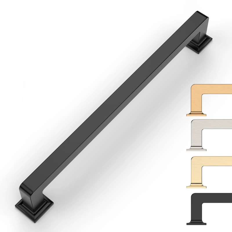 9BUILD 10 Pack 7.5 Inch Matte Black Cabinet Handles,Kitchen Hardware