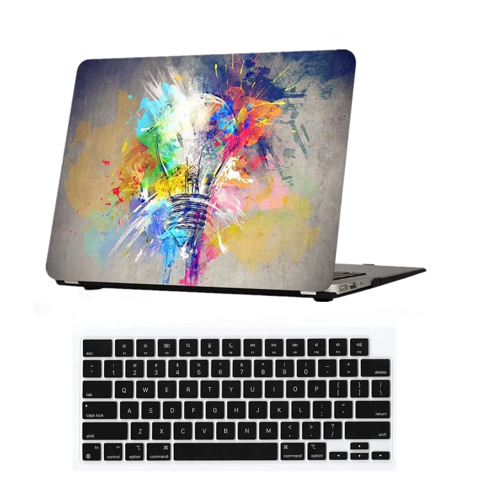 for MacBook Air 13.6 inch Case 2022 2023 2024 2025 Release M4 A3240 M3 A3113 M2 A2681 with Touch ID, Plastic Laptop Hard Shell Case & Keyboard Cover for M4 M3 M2 MacBook Air 13.6, Creative Lamp