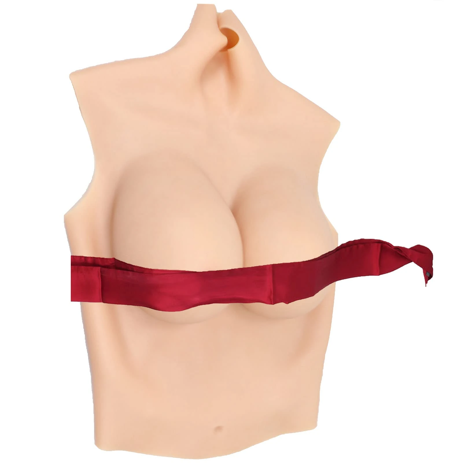 FSYH Silicone Breast Plate Fake Breast Forms B-H Cup Crossdressers Breastplate for Dragqueen Transgenders Cosplay,Wheat,E`CUP