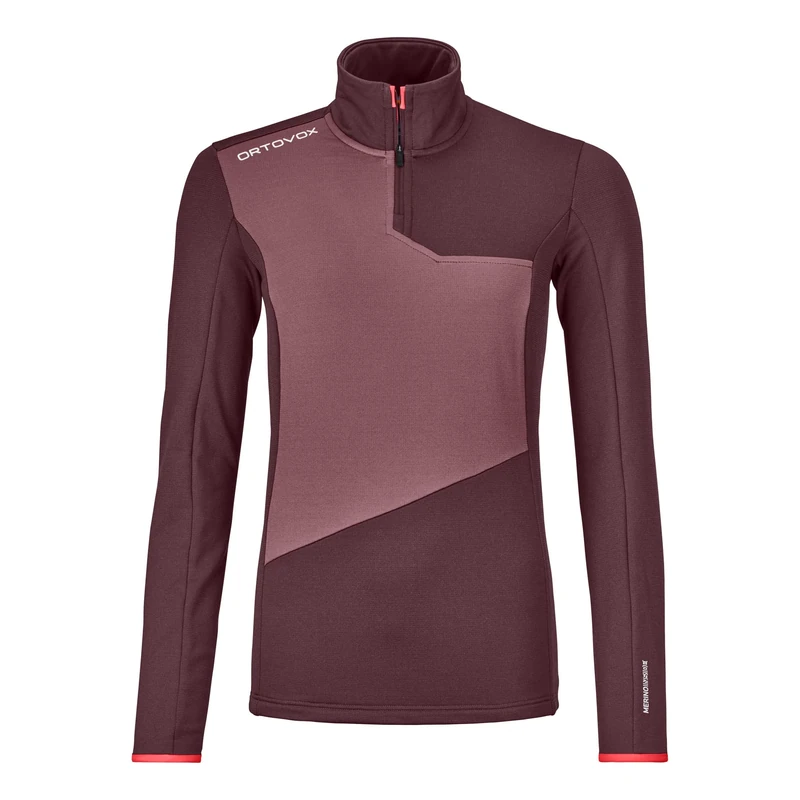 ORTOVOX Women's Fleece Light Zip Neck T-Shirt, Wine Tasting, S - Image 1
