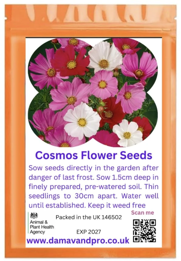Cosmos Sensation Mixed Pink, red, White - Annual Garden Flower 150 Seeds Gift