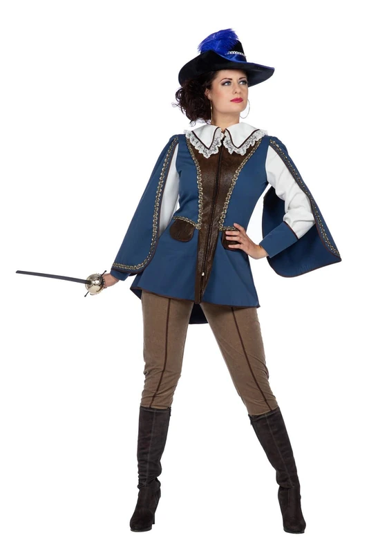 WILBERS & WILBERS 320447 Lady Musketeer Costume Women's Jacket and Trousers, Historical Outfit for Carnival, Theme Party - Image 1