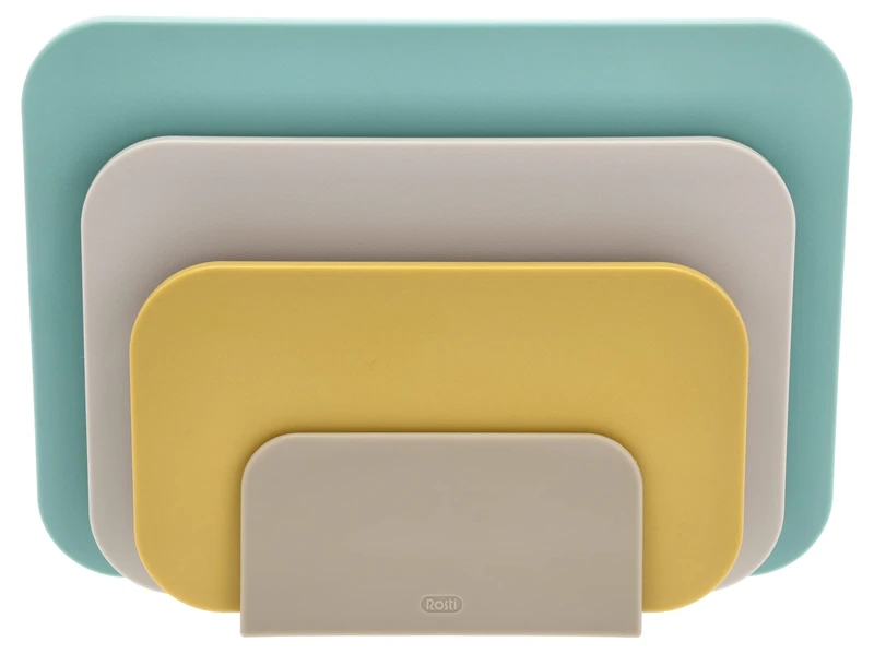Rosti Choptima Chopping Board Set with Holder/Stand, Kitchen Board, Bread Chopping Board & Serving Board, Set of 3, Hygienic, Dishwasher Safe, Plastic, Ocean