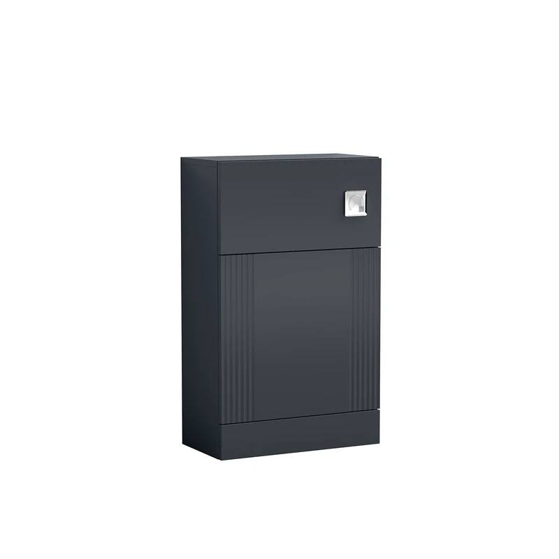 nuie FLT1441 Deco Modern Bathroom Floor Standing Part Fluted WC Unit-Cistern and Pan Not Included, Satin Anthracite