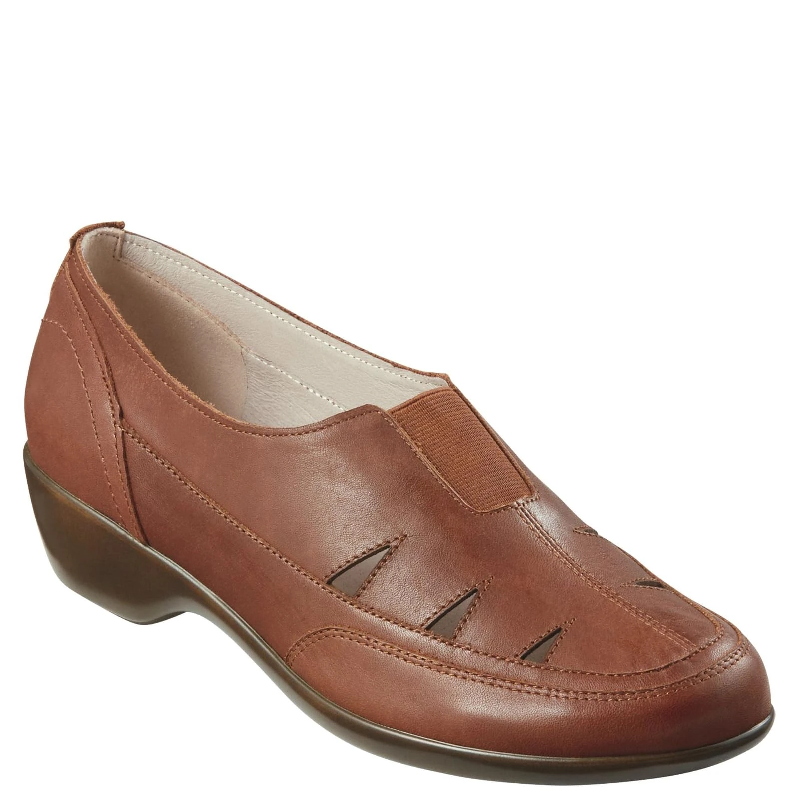 Easy Spirit Women's Daisie Loafer, Brown Leather, 6.5 Wide