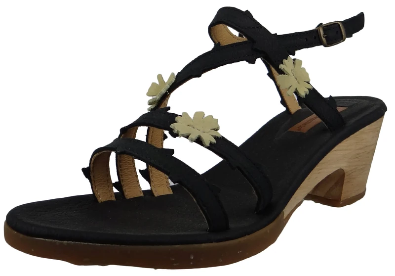 El Naturalista Women's Sylvan Heeled Sandal, Black/White, 4.5 UK