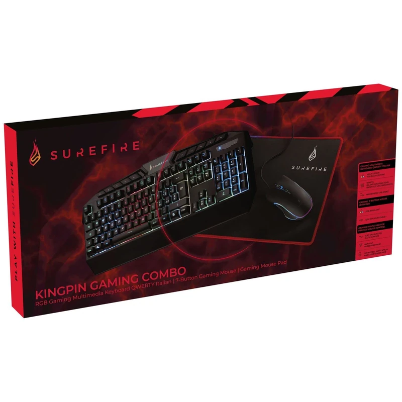 SureFire Kingpin Italian RGB Keyboard Combo Set with 7 Buttons Mouse and Mouse Pad - Image 1