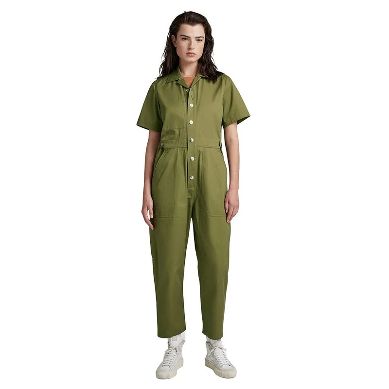 G-Star Women's Relaxed Short Sleeve Jumpsuit , Green (smoke olive D23245-D310-B212), M