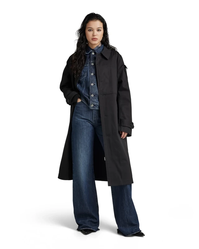 G-Star Men's Unisex Worker Trench, Black (dk black D22903-C981-6484), XS