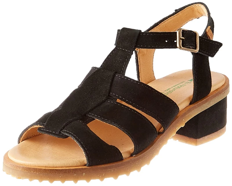 El Naturalista Women's Sabal Heeled Sandal, Black/White, 8 UK