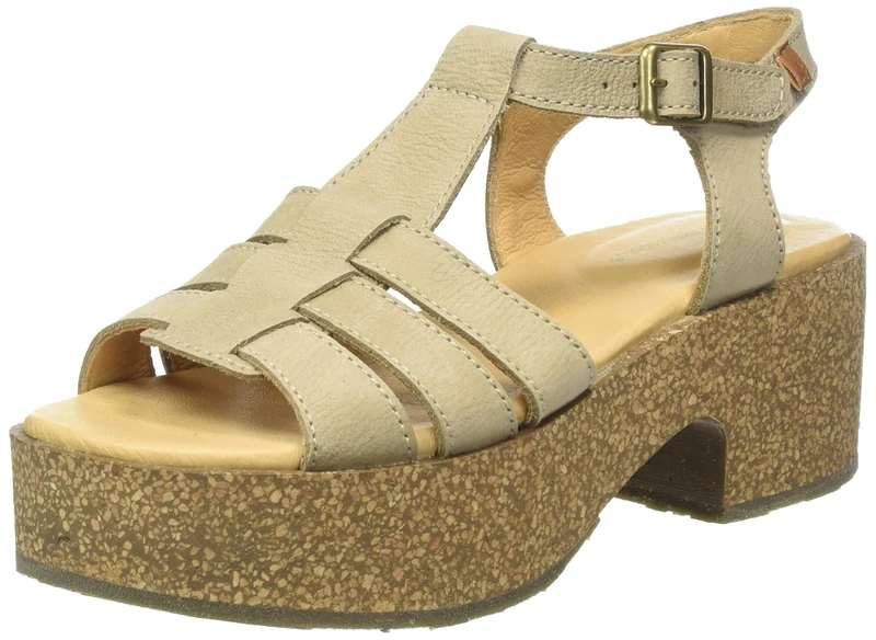 El Naturalista Women's Arbequina Heeled Sandal, Stone, 5.5 UK