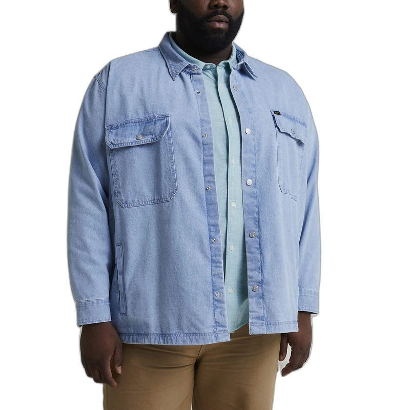 Lee Men's Workwear Overshirt Shirt, Indigo, M - Image 1