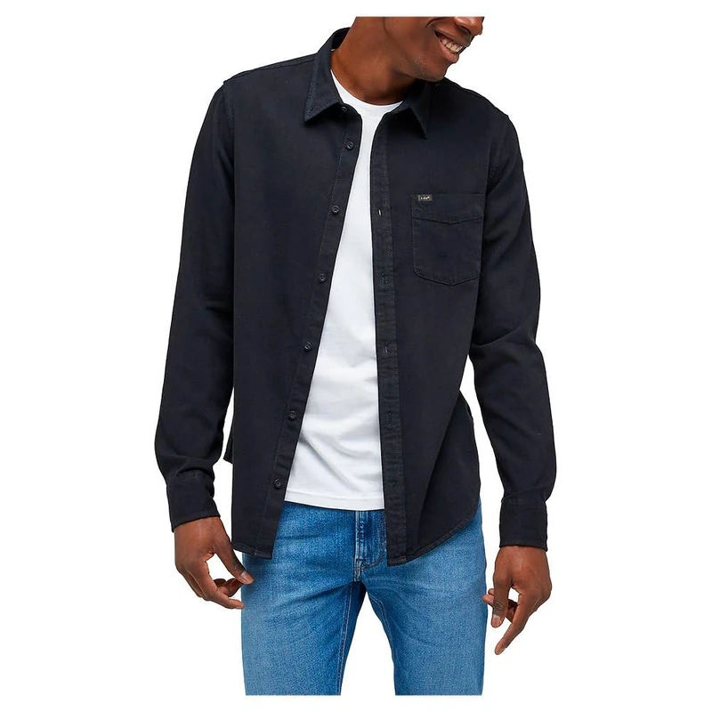 Lee Men's Button Down Shirt, Black, XXL