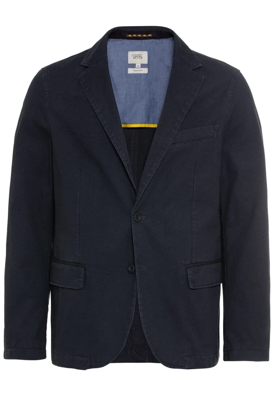 camel active Men's Jacket with Light Waffle Structure Blazer, Blue, 44S
