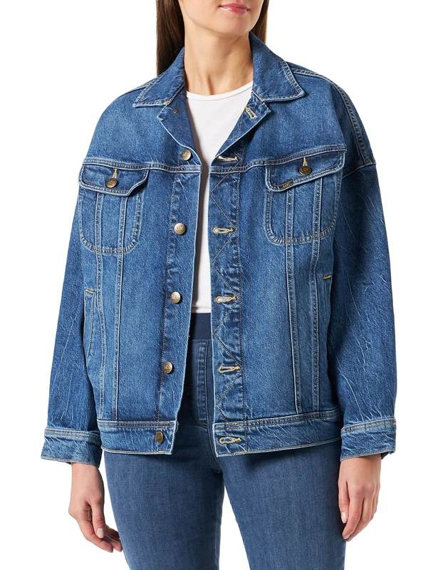 Lee Women's trucker denim jacket, Blue Speed, XXXXL - Image 1