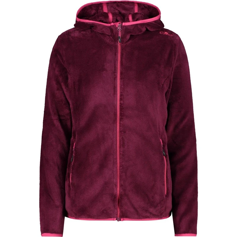 CMP - Women's Highloft Fleece Jacket with Fixed Hood Amaranth D34