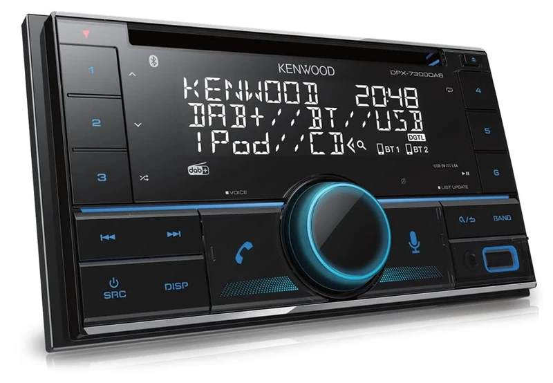 Kenwood DPX-7300DAB Crystal Clear Digital Radio Bluetooth Handsfree Music Technology Smartphone Remote Control for Amazon Alexa Black with Multicolor Screen