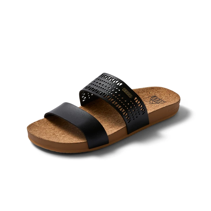 Reef WOMENS SANDALS, CUSHION VISTA PERF, BLACK/TAN, 6 UK