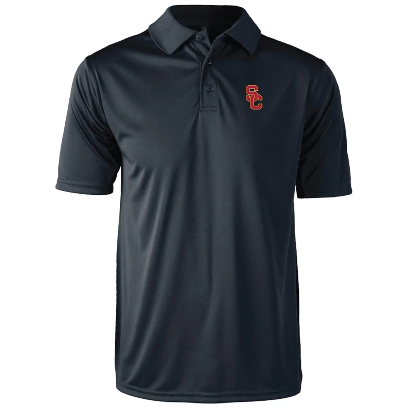 dunbrooke Men's USC Trojans Edge Anti-snag Polo Shirt, Black, 3X-Large-5X-Large - Image 1