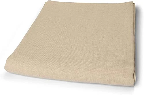 RAULDE Natural Canvas Cotton Dust Sheet for Decorating Heavy Duty 1pc - Cotton Drop Cloth Protection from Dirt, Dust & Paint - Canvas Furniture Covers - 3.6m x 2.7m (12ft x 9ft)