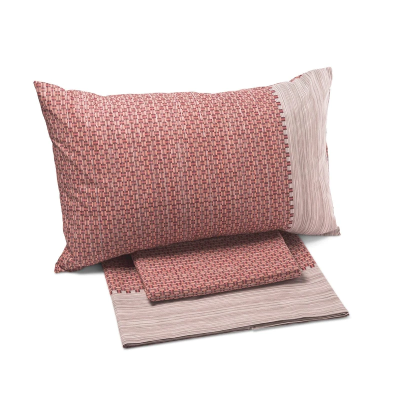 Caleffi - Double Bed Set with Double Bed Sheets 100% Cotton 240 x 280 cm, Double Fitted Sheet 180 x 200 cm for Mattress 25 cm High, 2 Pillow Cases for Bed 50 x 80 cm