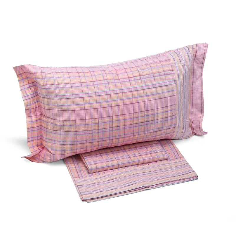 Caleffi - Double Bed Set with Double Bed Sheets 100% Cotton 240 x 280 cm, Double Fitted Sheet 180 x 200 cm for Mattress 25 cm High, 2 Pillow Cases for Bed 50 x 80 cm