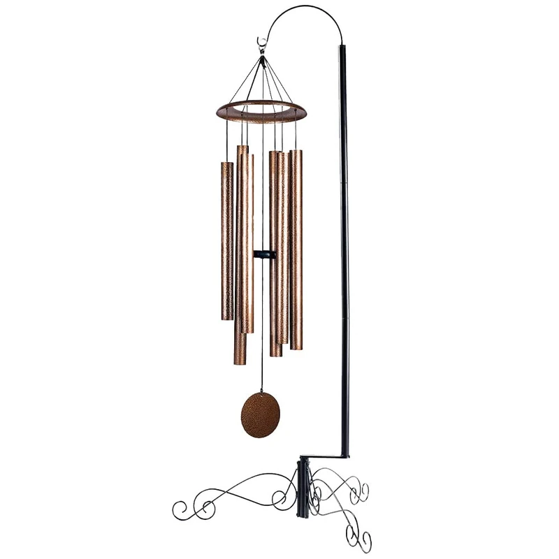HOHIYA 59 Inch Wind Chime Stand Shepherd Hook for Extra Large Windchimes Hummingbird Feeder Solar Light Lantern Hanging Plant Flower Basket Home Garden Black 1 Pc…