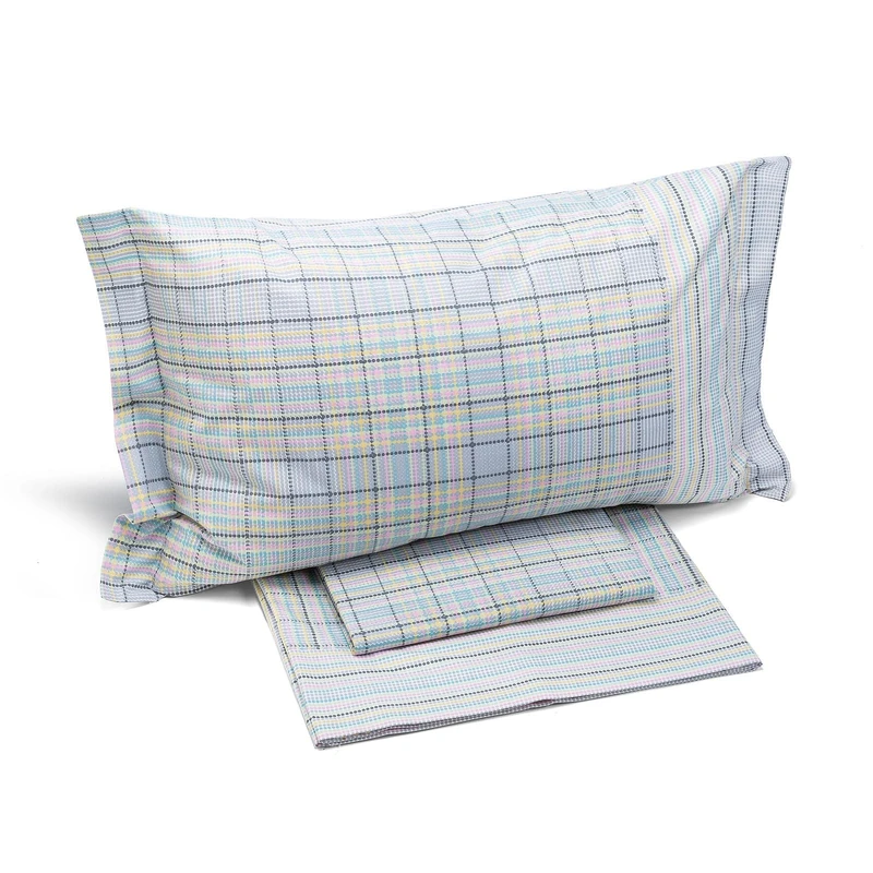 Caleffi - Double Bed Set with Double Bed Sheets 100% Cotton 240 x 280 cm, Double Fitted Sheet 180 x 200 cm for Mattress 25 cm High, 2 Pillow Cases for Bed 50 x 80 cm